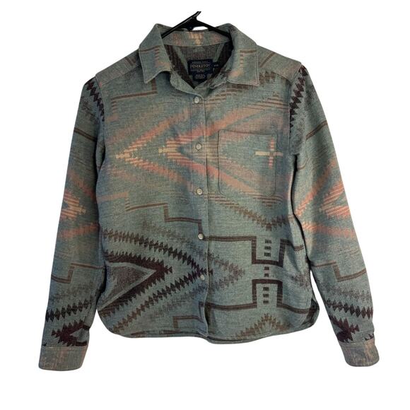 Pendleton Flannel Shirt Women’s Western Aztec Wool Button Long Sleeve size XXS